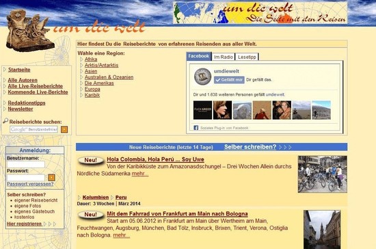 So sah www.umdiewelt.de ab 2002 aus.
