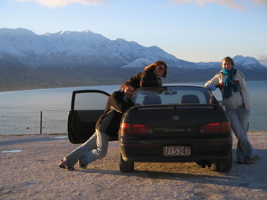 Jonny and the Rachels in Kaikoura...with Kid