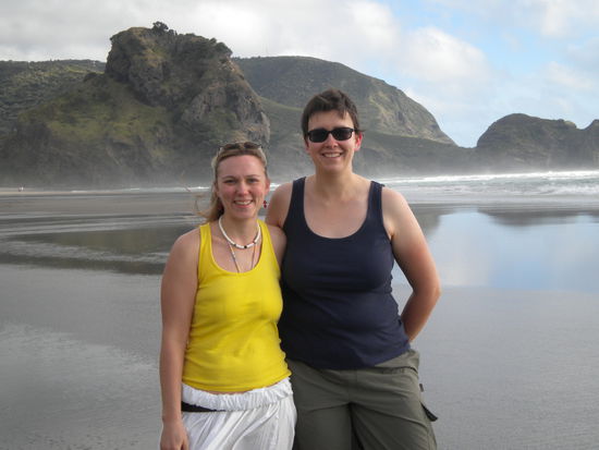 On the beach in Piha - it was a little bit stormy