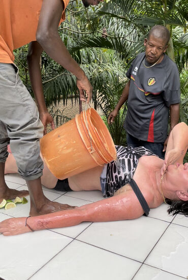 Danach gab es die heiße Dusche. Eine Wohltat.