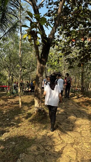 Dann marschieren wir ein paar Meter zum Eingang der Höhle—heute sind etwa 75 Leute dabei, diese werden in 3 Gruppen eingeteilt—maximal werden täglich nicht mehrt als 100 eingelassen